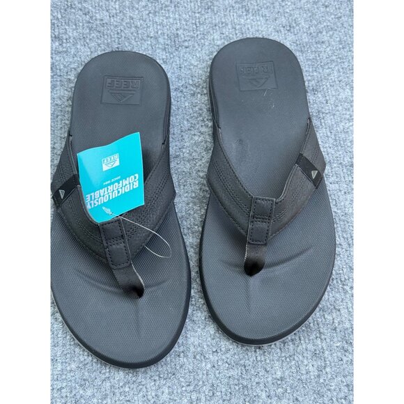 Reef Mens Flip Flops Size 11 Black  Cushion Phantom Synthetic Upper & Outsole - Picture 2 of 16
